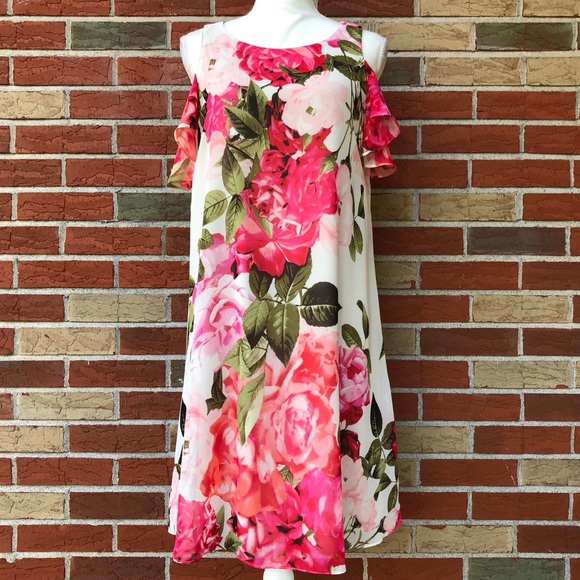 āļø Eliza J Floral Cold Shoulder Keyhole Dress